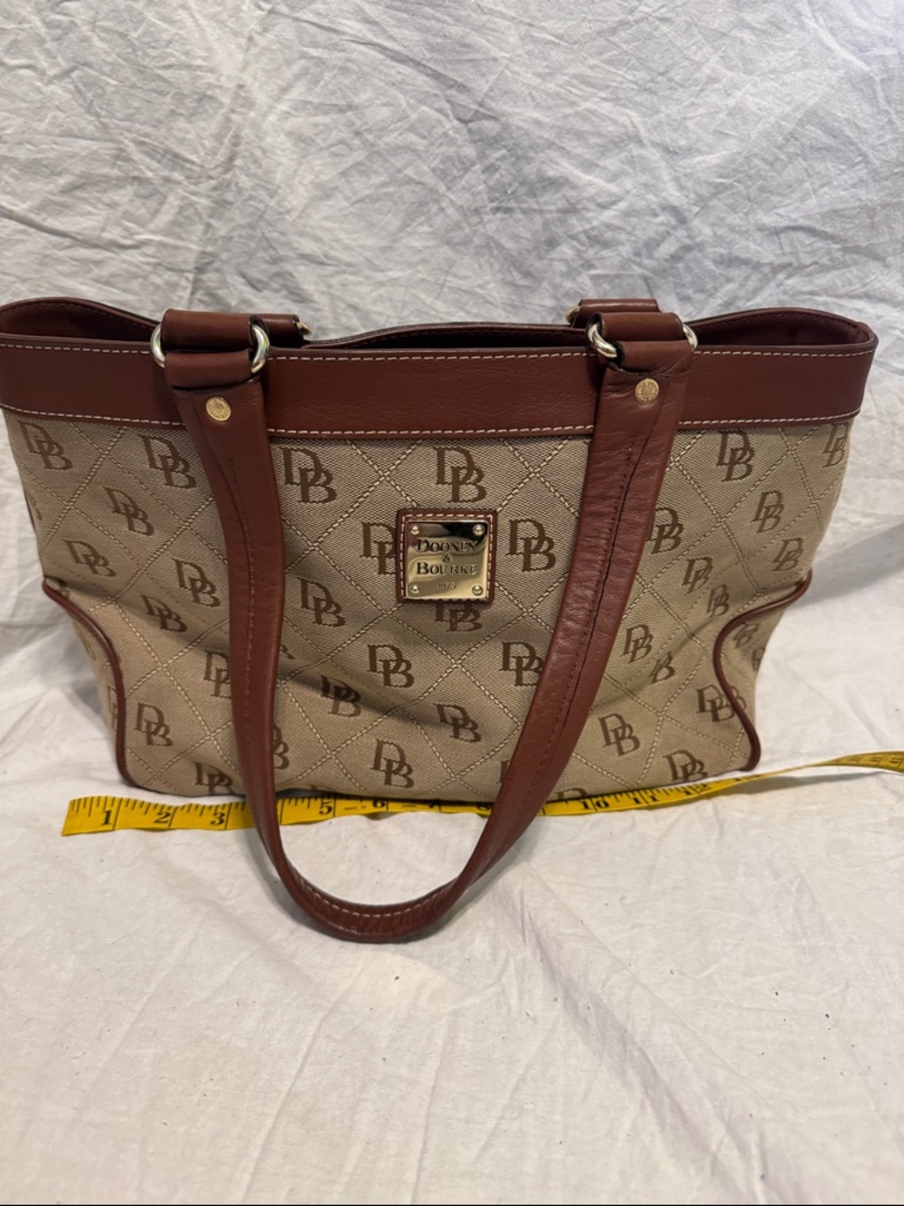 Dooney & Bourke Beige and Brown Monogram Tote